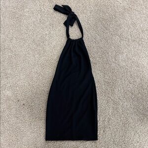 Chic Black Backless Halter Dress